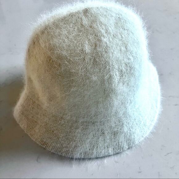 Rabbit Hair Wool Blend Ecru Bucket Hat size 16 - Picture 2 of 5